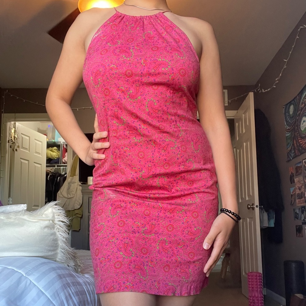 Vintage Ralph Lauren Pink Paisley Dress